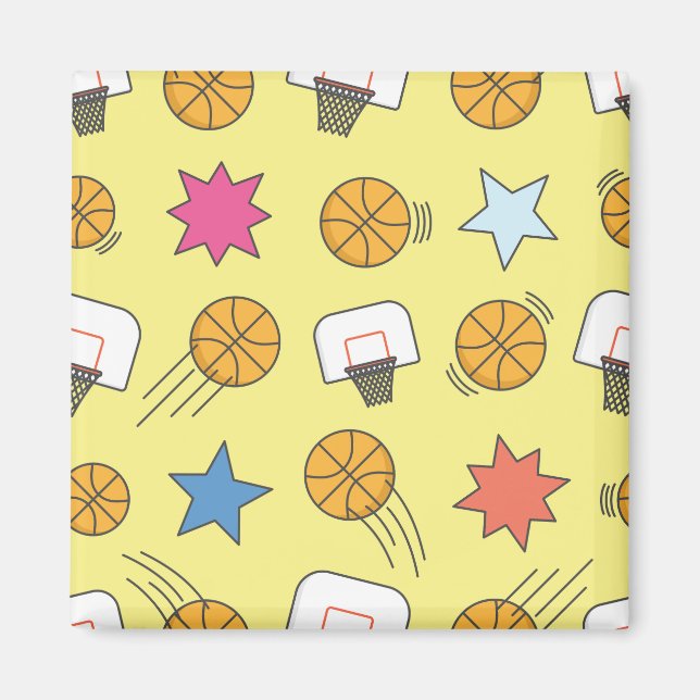 Imã Padrão de basquetebol divertido (Frente)