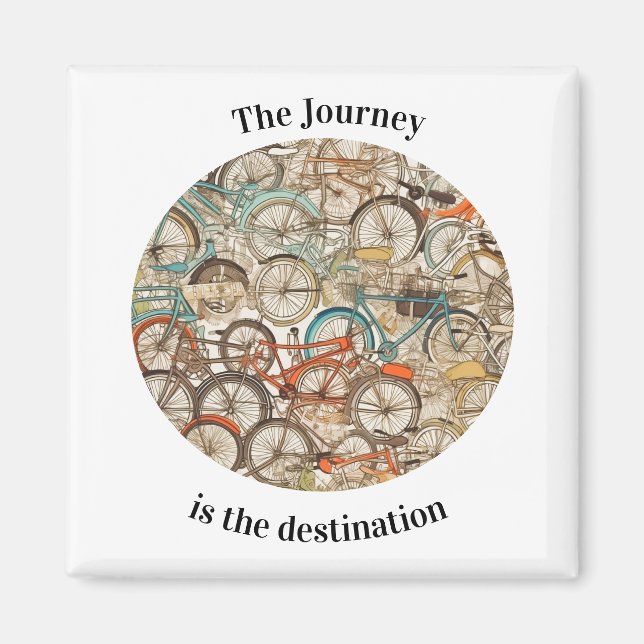 Imã Padrão de Bicicleta Colorida personalizável (Frente)