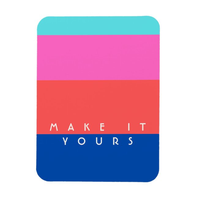 Ímã Padrão de Bloco de Cor Moderno Personalizado (Vertical)