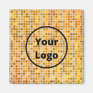 Imã Padrão de blocos marrom de logotipo personalizado