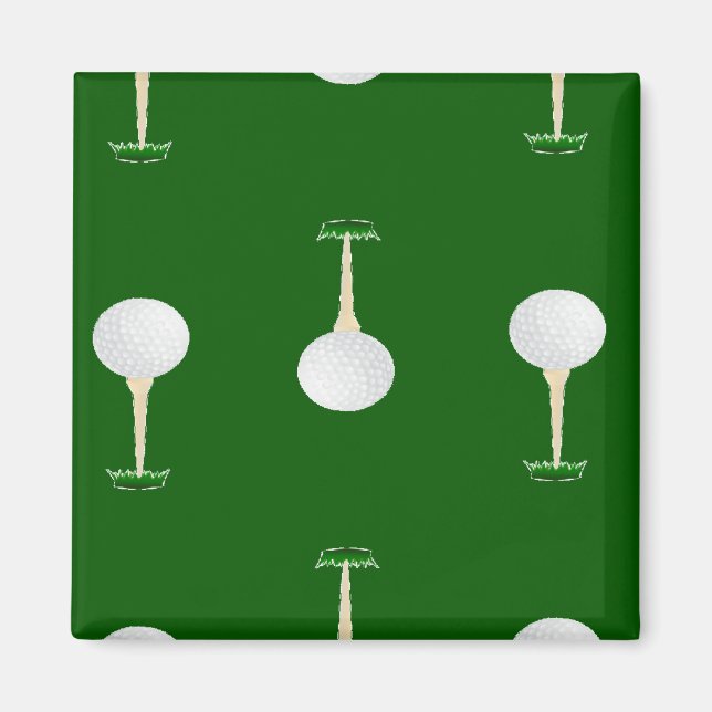 Imã Padrão de bolas de golfe em verde (Frente)