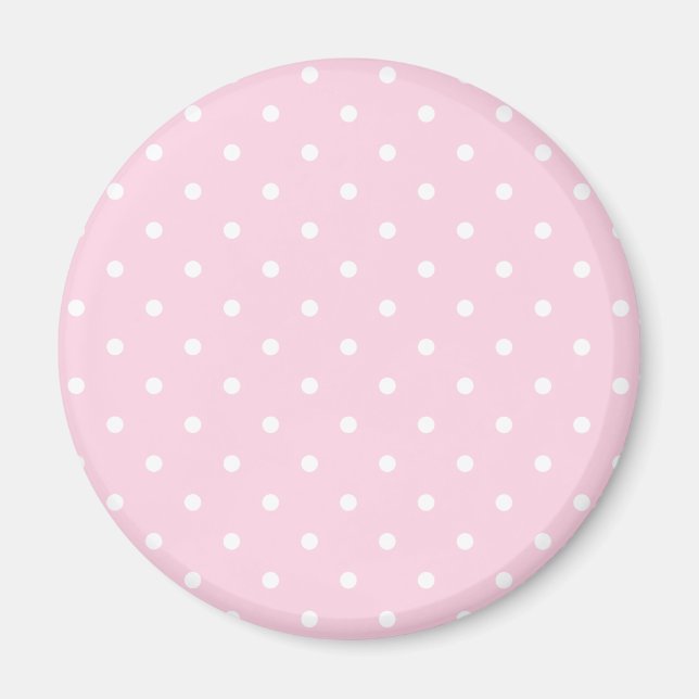 Imã Padrão de Bolinhas da rosa claro (Frente)