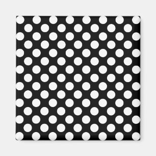Imã Padrão de bolinhas preto e branco