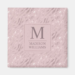 Imã Padrão de Brilho Rosa Bege Dourado Personalizado