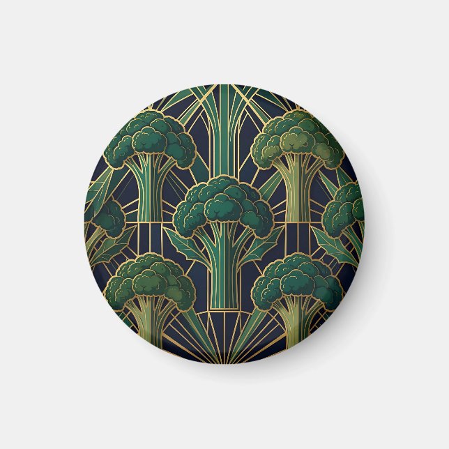 Imã Padrão de Brócolis Art Déco (Frente)