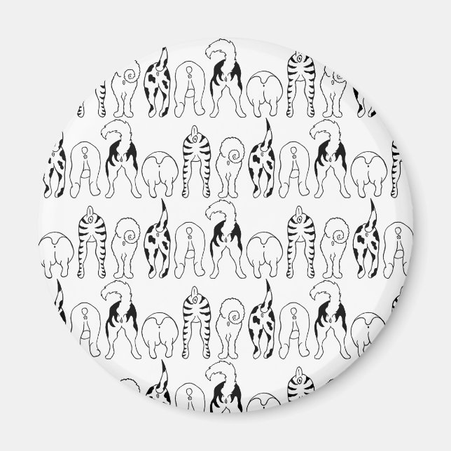 Imã Padrão de Bumbuns de cães (Frente)