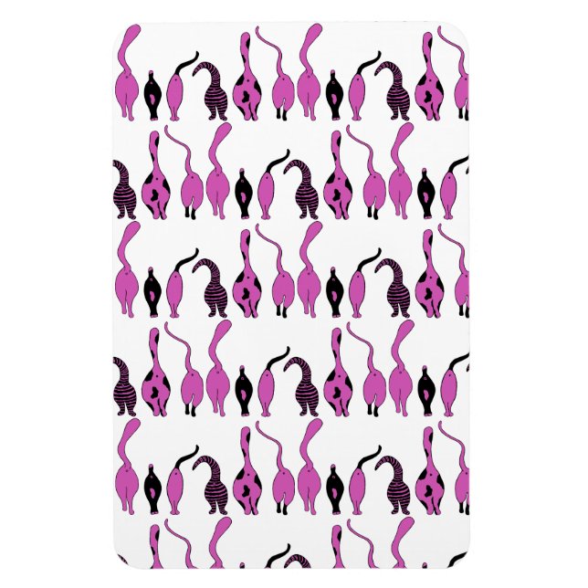 Ímã Padrão de Bumbuns de Gato Roxo (Vertical)