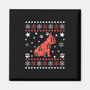 Imã Padrão de Cachorro de Natal Proprietário do Bulldo
