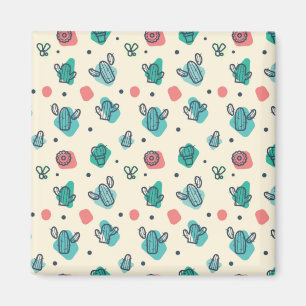 Imã Padrão de Cactus Adorável