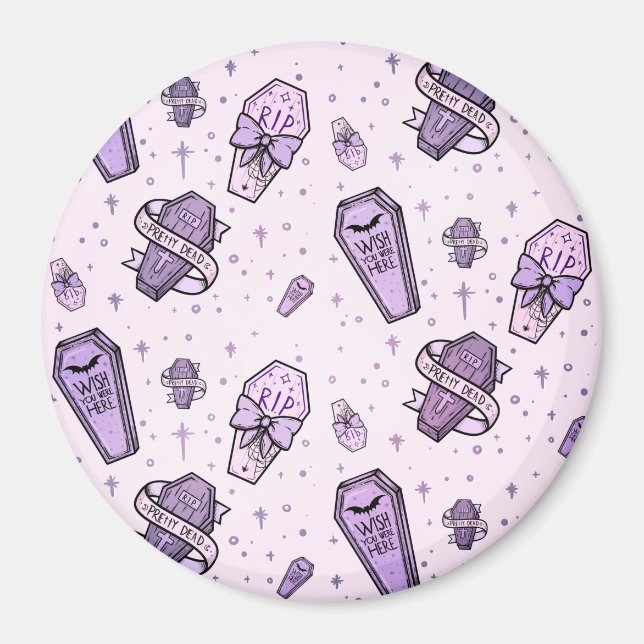 Imã Padrão de caixões do Gótico de Pastel (Frente)