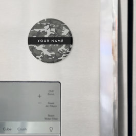 Imã Padrão de Camuflagem Cinza, Seu nome, Personalizar