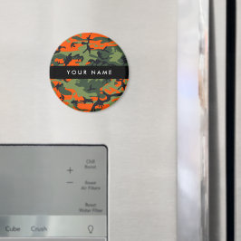 Imã Padrão de Camuflagem Laranja, Seu nome, Personaliz