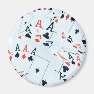 Imã Padrão de cartas de pôquer Quad Aces,