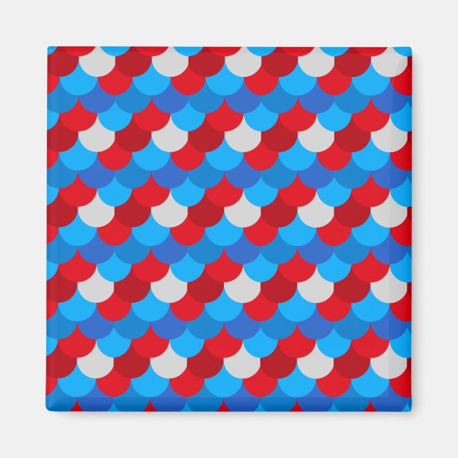 Imã Padrão de Cauda de Sereia Cores da Bandeira Americ (Frente)