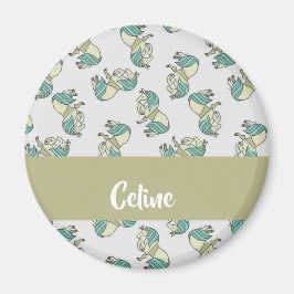 Imã Padrão de cavalos fofos de nome personalizado