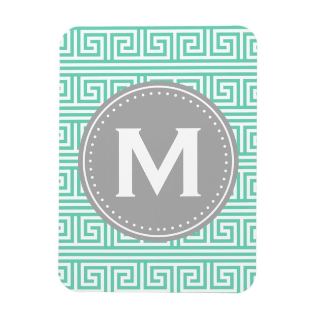 Ímã Padrão de Chave Grega de Moeda Moderna do Monogram (Vertical)