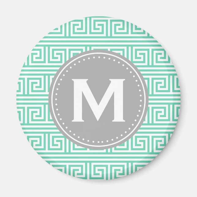 Imã Padrão de Chave Grega de Moeda Moderna do Monogram (Frente)