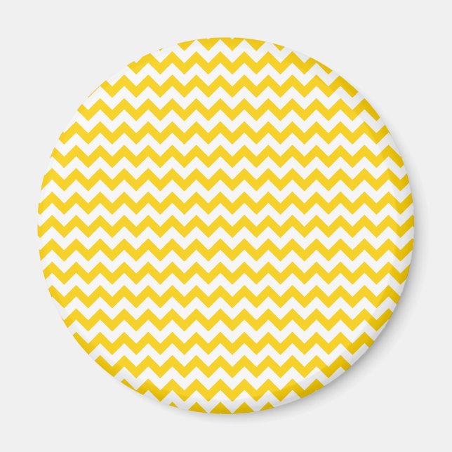 Imã Padrão De Chevron De Zigzag Amarelo E Branco Canár (Frente)