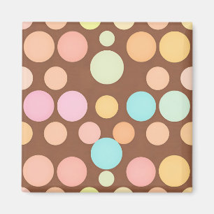 Imã Padrão de Chocolate com Pontos Polka Pastel
