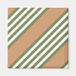 Imã Padrão de cinco faixas, verde-oliva e branco, com