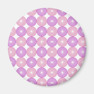 Imã Padrão de círculos rosa e roxo