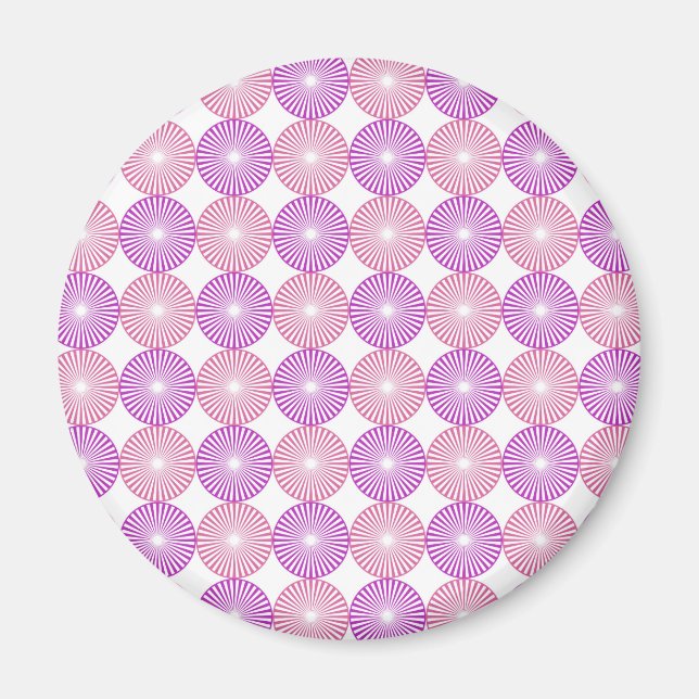 Imã Padrão de círculos rosa e roxo (Frente)