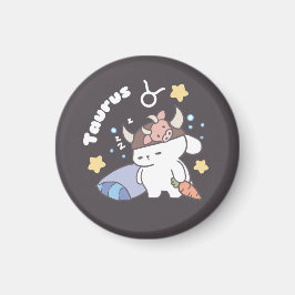 Imã Padrão de coelhinho de Taurus com sono - Zodiac