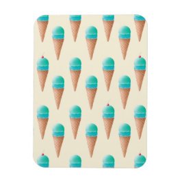 Ímã Padrão de Cone Sorvete Azul, Amarelo Claro