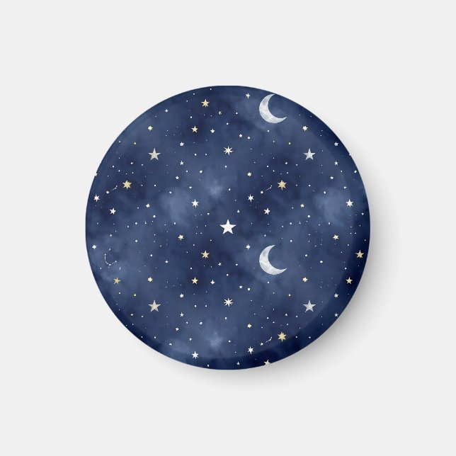 Imã Padrão de Constelações da Lua da Noite Estrelada (Frente)