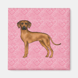 Imã Padrão de Coração de Amor pelo Cão Ridgeback da Ro