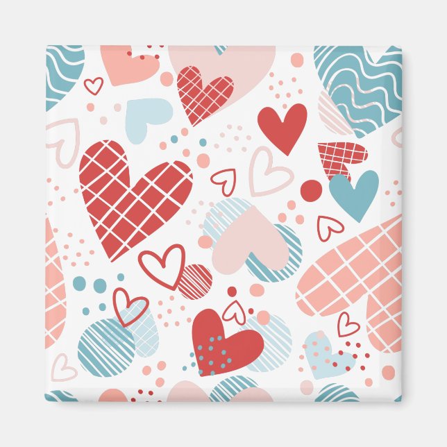 Imã Padrão de corações abstratos (Frente)