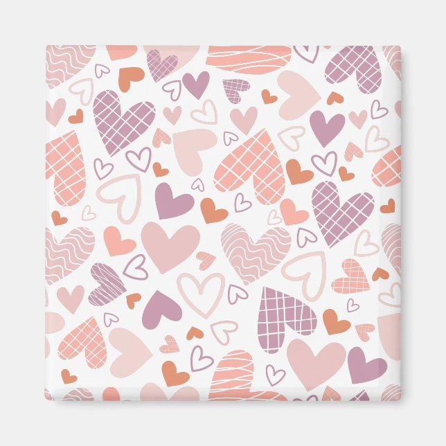 Imã Padrão de corações abstratos (Frente)