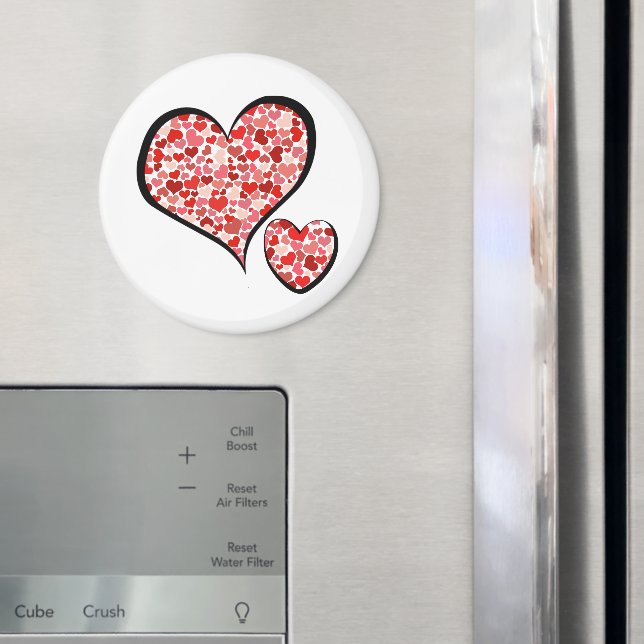 Imã Padrão De Corações, Corações Vermelhos, Amor (In Situ (Fridge))