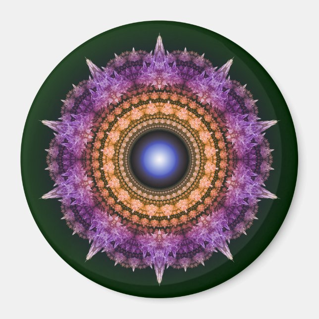 Imã Padrão de cristal violeta fractal (Frente)