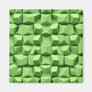 Imã Padrão de Cubo Geométrico 3D em Verde Salvia