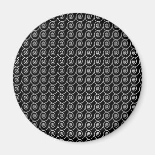 Imã Padrão de Curlie Cue Preto e Branco