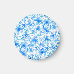 Imã Padrão De Cuta De Chintz Floral De Aquarela