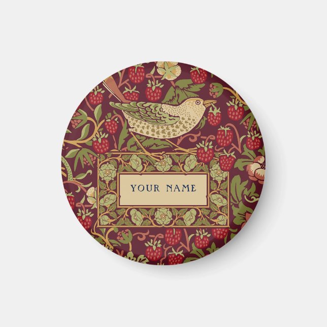 Imã Padrão de design William Morris Strawberry Thief (Frente)