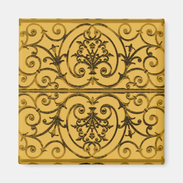 Imã Padrão de deslocamento preto e dourado (Frente)
