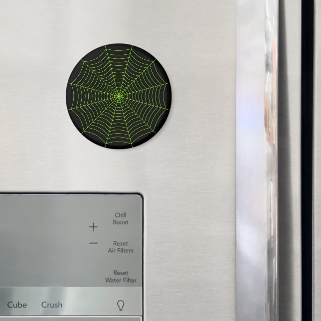 Imã Padrão de Dia das Bruxas na teia verde-neonatal pr (In Situ (Fridge))