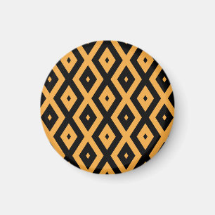 Imã Padrão de diamante amarelo e preto