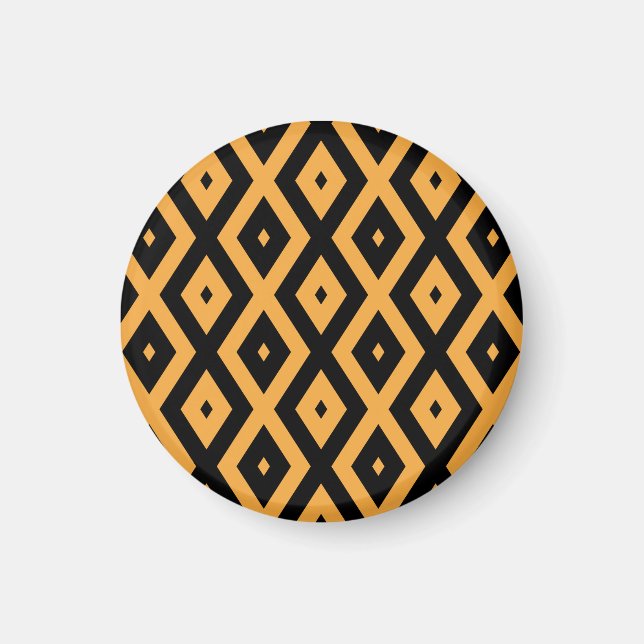Imã Padrão de diamante amarelo e preto (Frente)
