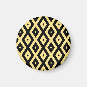 Imã Padrão de diamante amarelo-limão e preto