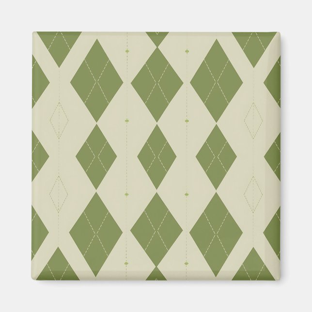 Imã Padrão de Diamante Argyle Verde Oliva (Frente)