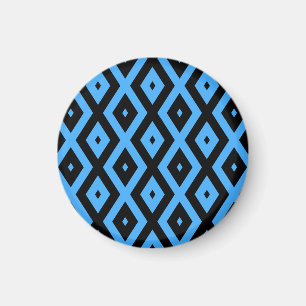 Imã Padrão de diamante azul-céu e preto