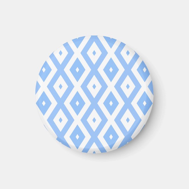 Imã Padrão de diamante azul e branco (Frente)