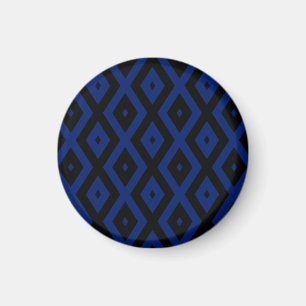 Imã Padrão de diamante azul e preto
