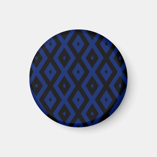 Imã Padrão de diamante azul e preto (Frente)