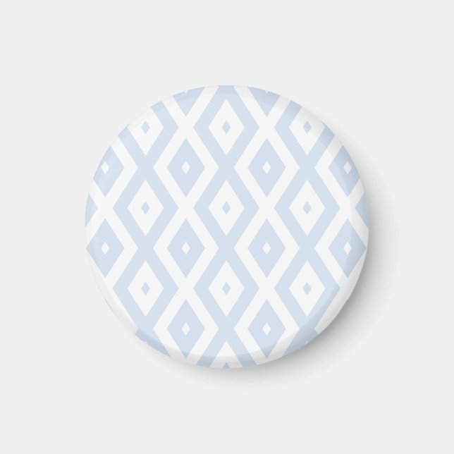 Imã Padrão de diamante branco e azul pálido (Frente)