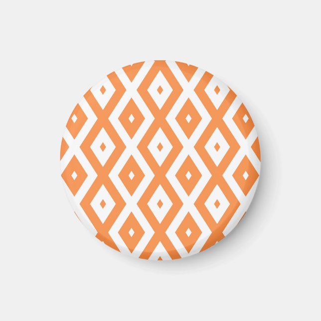 Imã Padrão de diamante branco e laranja (Frente)